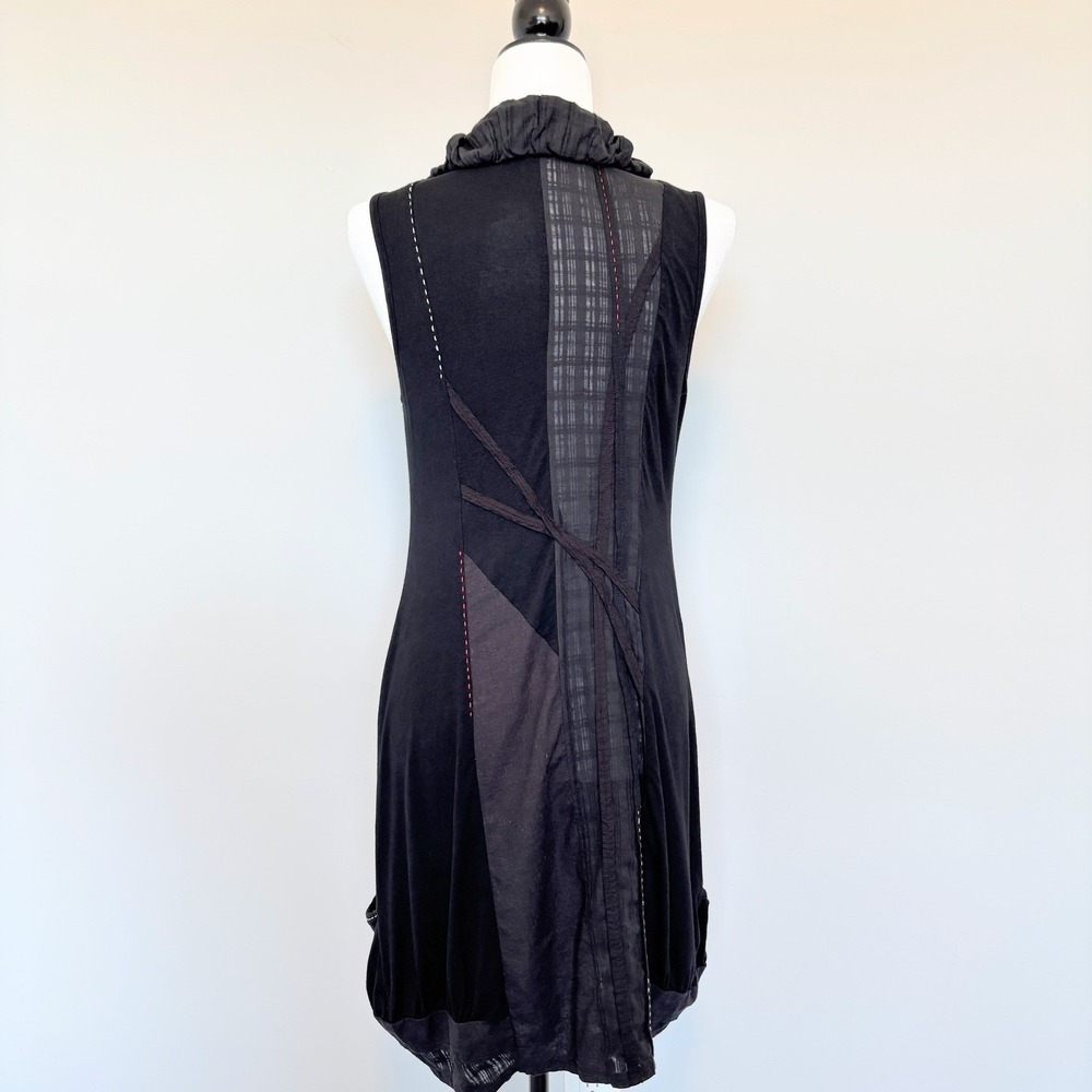 Tunic Vest Laganlook Whimisgoth Layered Pockets Artsy Ruffle Black Size Small - Picture 13 of 13